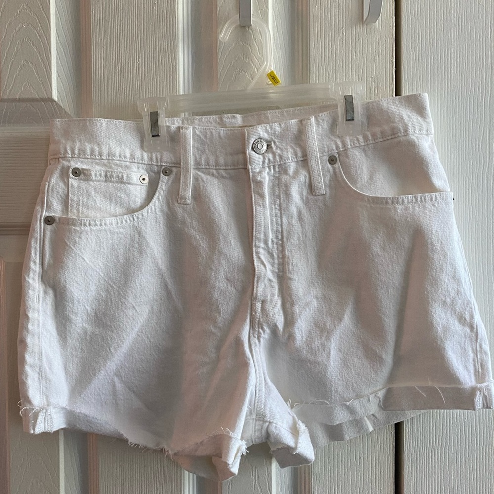 NWT Madewell High Rise Denim Shorts in Tile White